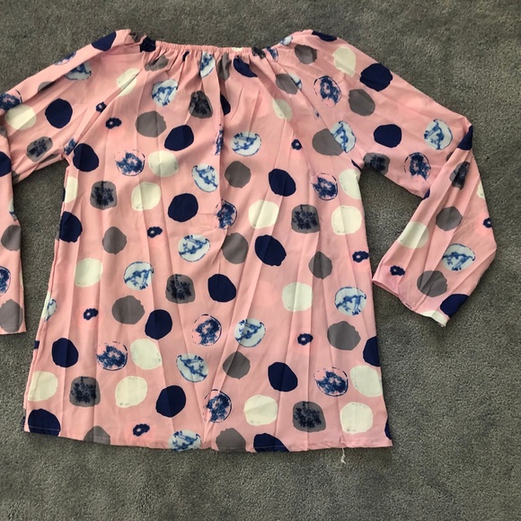 Spring Tie Collar Polka Dot Long Sleeve (Size XL) - Picture 4 of 6